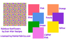 Load image into Gallery viewer, Rainbow Floral with Solids from Ever After Designs - 2-5 day turnaround - Order by 1/2 yard; Description of bases below
