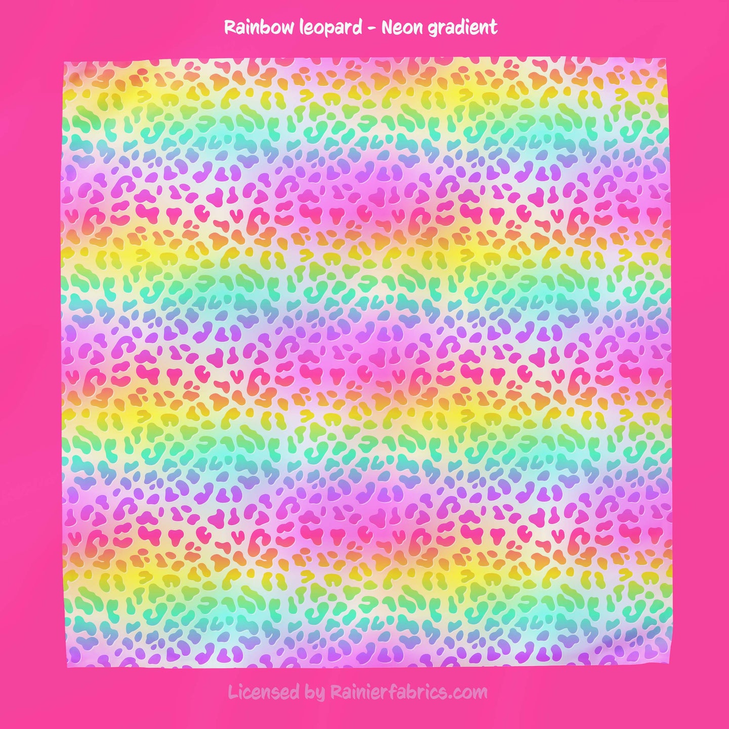Rainbow leopard - Neon gradient- 2-5 day turnaround - Order by 1/2 yard; Description of bases below