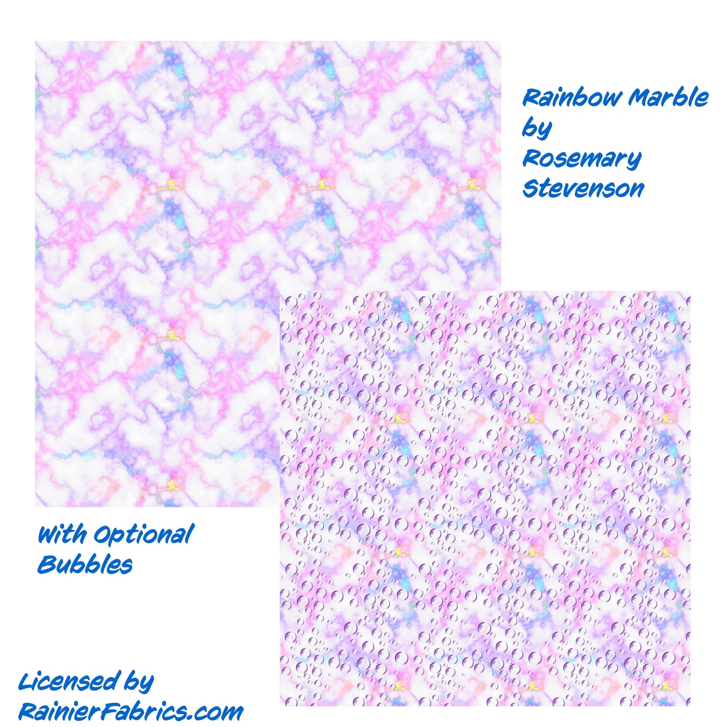 Marble with Optional Bubbles from Rosemary Stevenson  - 2-5 day turnaround - Order by 1/2 yard; Description of bases below