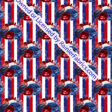 Load image into Gallery viewer, Red White and Blue Floral - Order by half yard -instructions below on base fabrics
