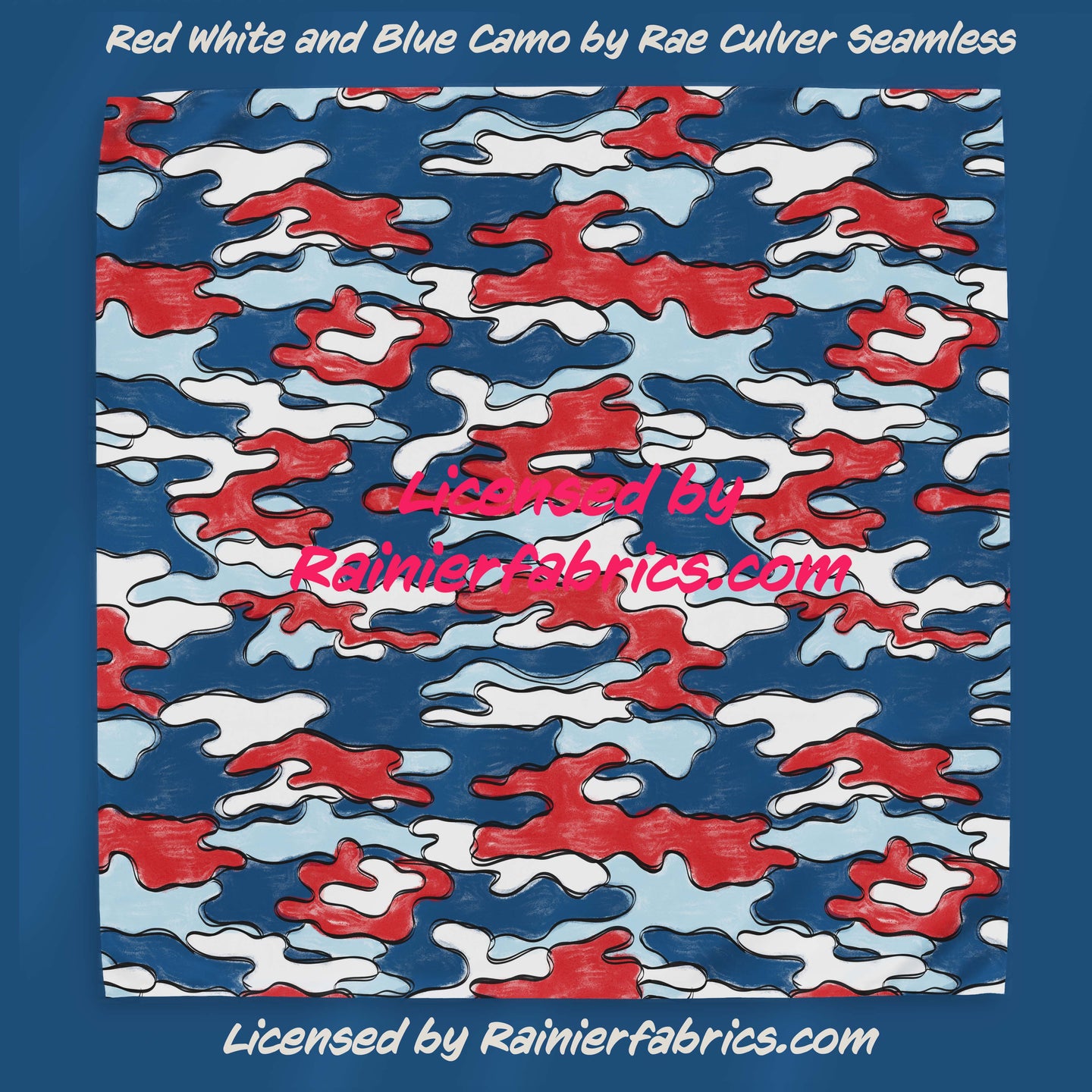 Red White and Blue Camo by Rae Culver Seamless - 2-5 business days to ship - Order by 1/2 yard