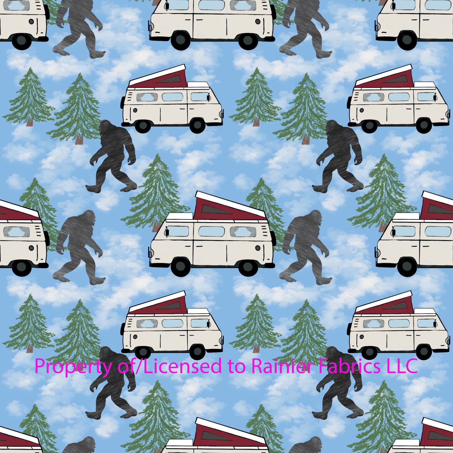 Camper Vans - by Nina with option  - Order by half yard - See below for instructions on ordering and base fabrics