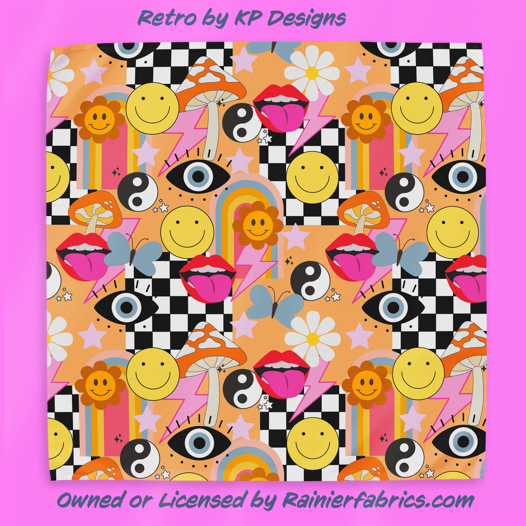 Retro by KP Designs - 2-5 day turnaround - Order by 1/2 yard; Description of bases below