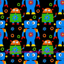 Load image into Gallery viewer, Robots fabric by Nina - order by half yard, description of base fabric below
