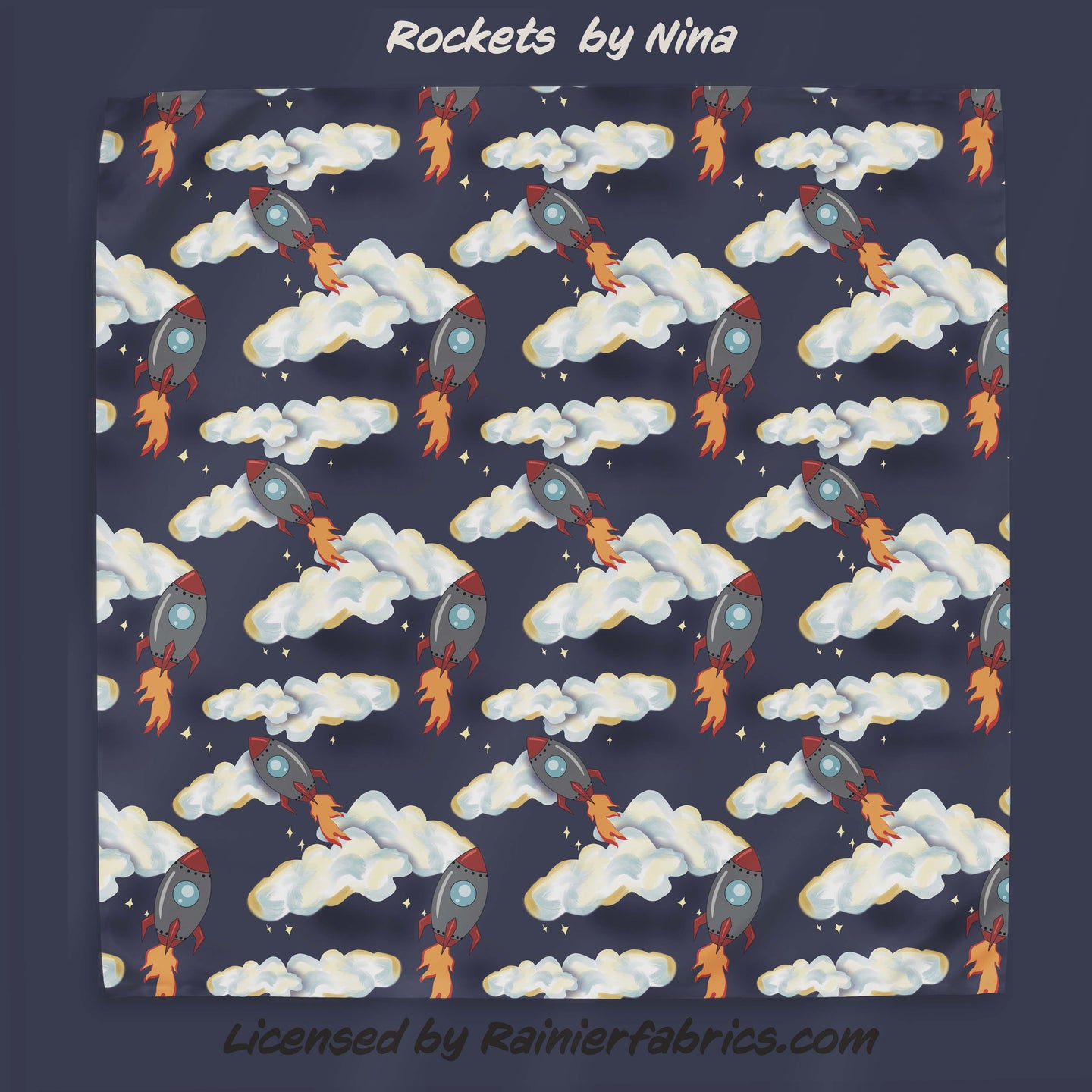Rockets by Nina - Rainier Fabrics Exclusive! - 2-5 day TAT - Order by 1/2 yard; Blankets and towels available too