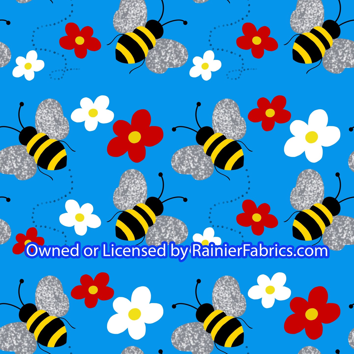 Bees RWB by Nina - Order by half yard -instructions below on base fabrics