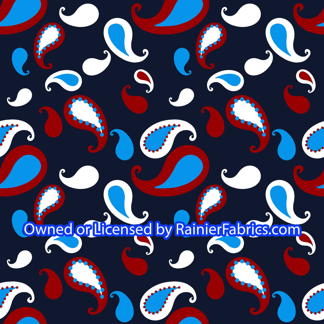 Paisley RWB by Nina - Order by half yard -instructions below on base fabrics