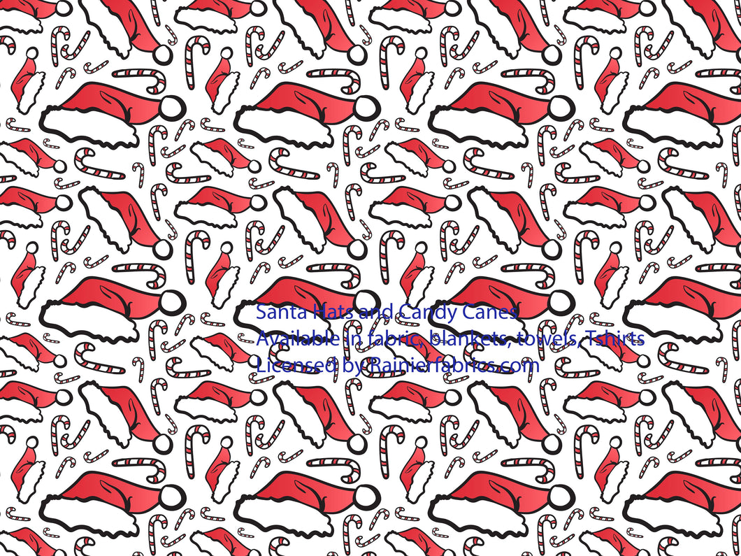 Santa Hats and Snowmen- 2-5 day turnaround - Order by 1/2 yard; Description of bases below