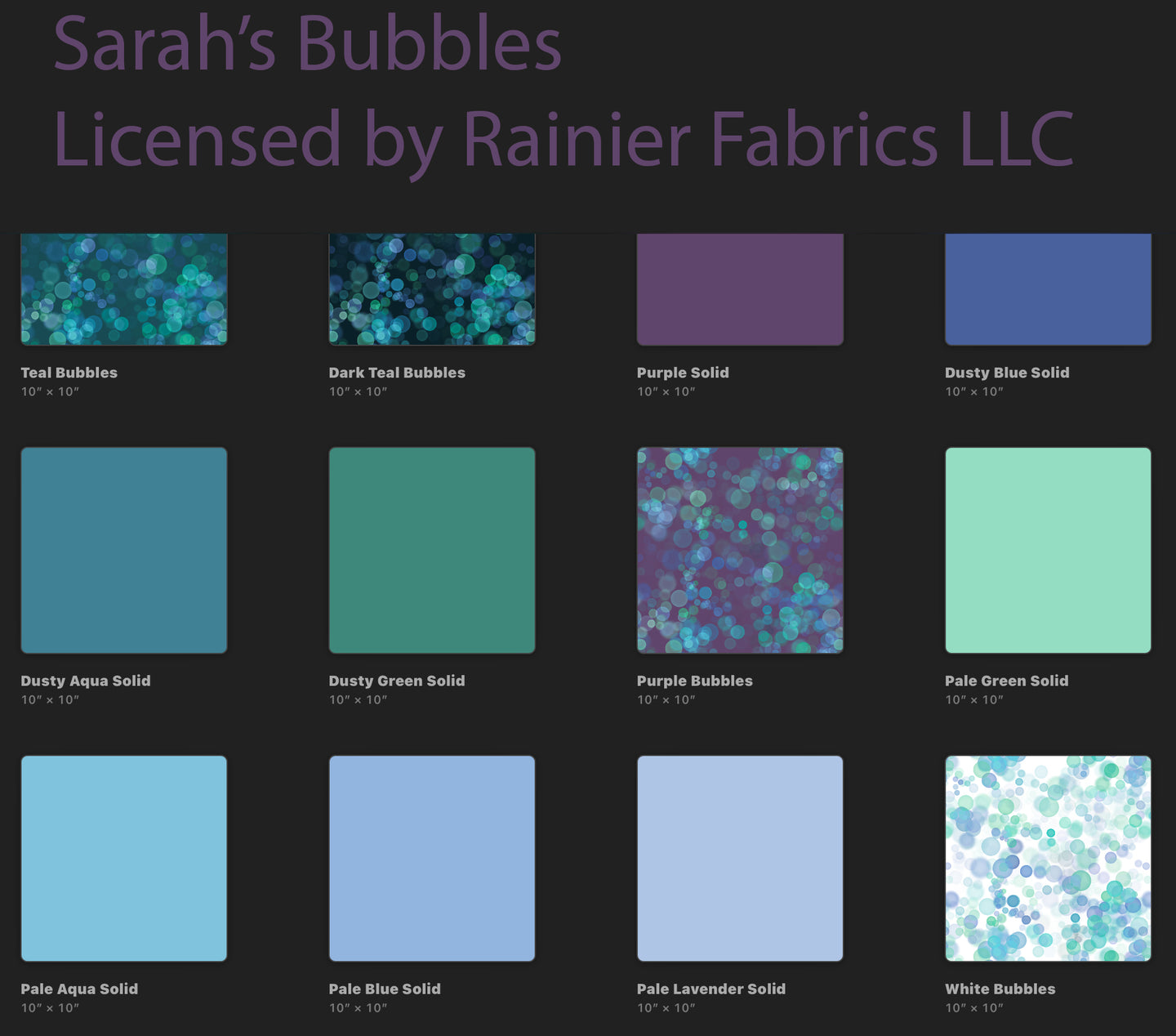 Teal Bubbles 4 Ways from Sarah - Order by half yard - See below for instructions on ordering and base fabrics