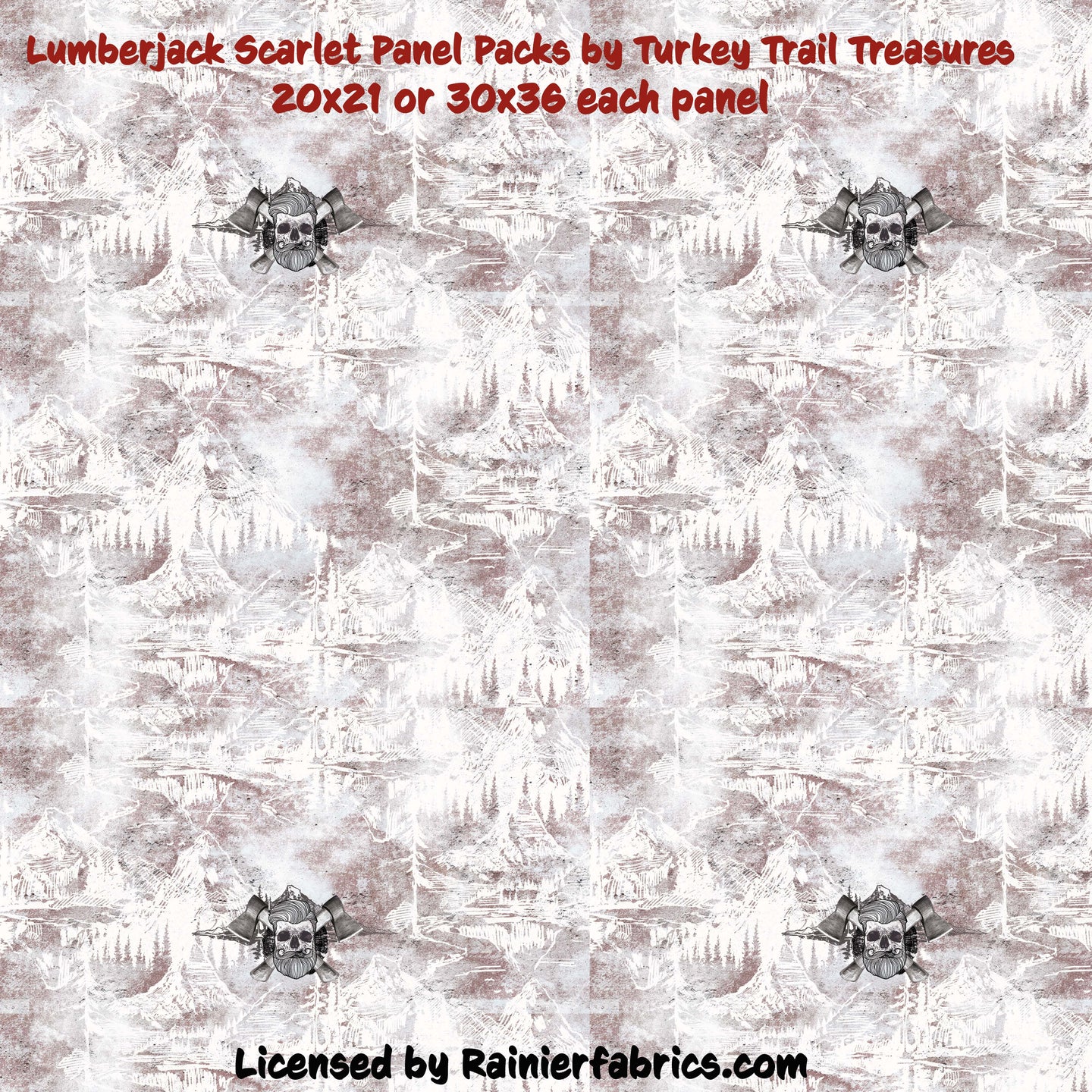 Lumberjack Collection-  Scarlett Panel Pack- 2-5 day turnaround - Order by 1/2 yard; Description of bases below