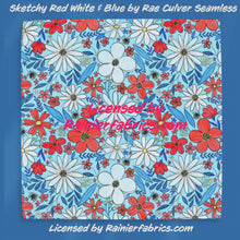 Load image into Gallery viewer, Sketchy Daisies with Options including RWB by Rae Culver Seamless - 2-5 business days to ship - Order by 1/2 yard
