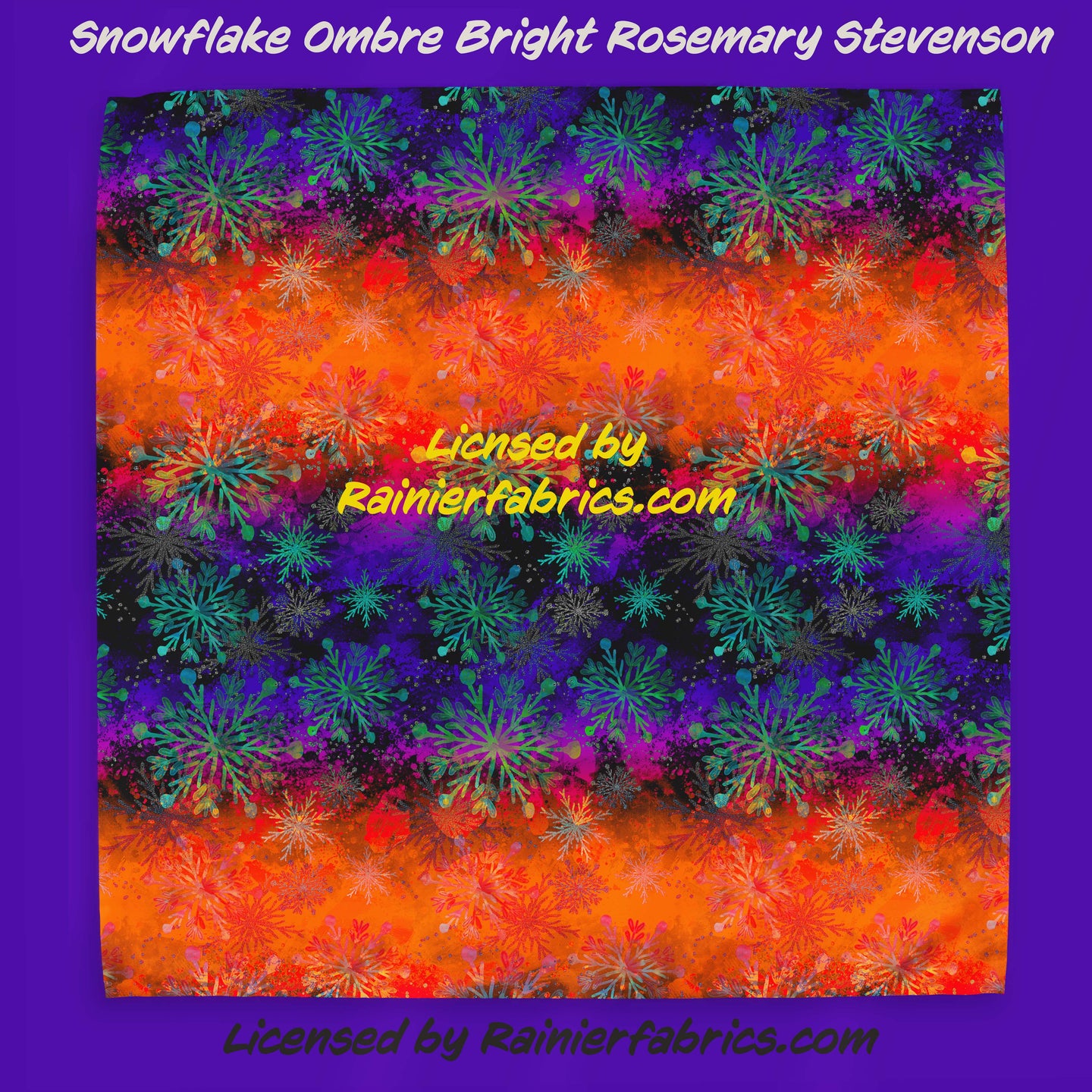 Snowflake Ombre Bright by Rosemary Stevenson - TAT 2-5 Days (Turn around time) - Order by 1/2 yard; Description of bases below