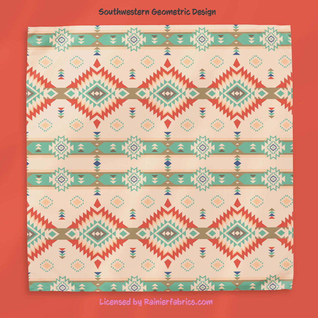 Southwestern Geometric Design - 2-5 day turnaround - Order by 1/2 yard; Description of bases below