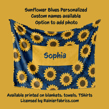 Load image into Gallery viewer, Sunflower Blues by Ever After Designs - Blanket
