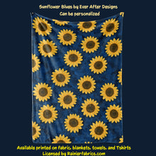 Load image into Gallery viewer, Sunflower Blues by Ever After Designs - Blanket
