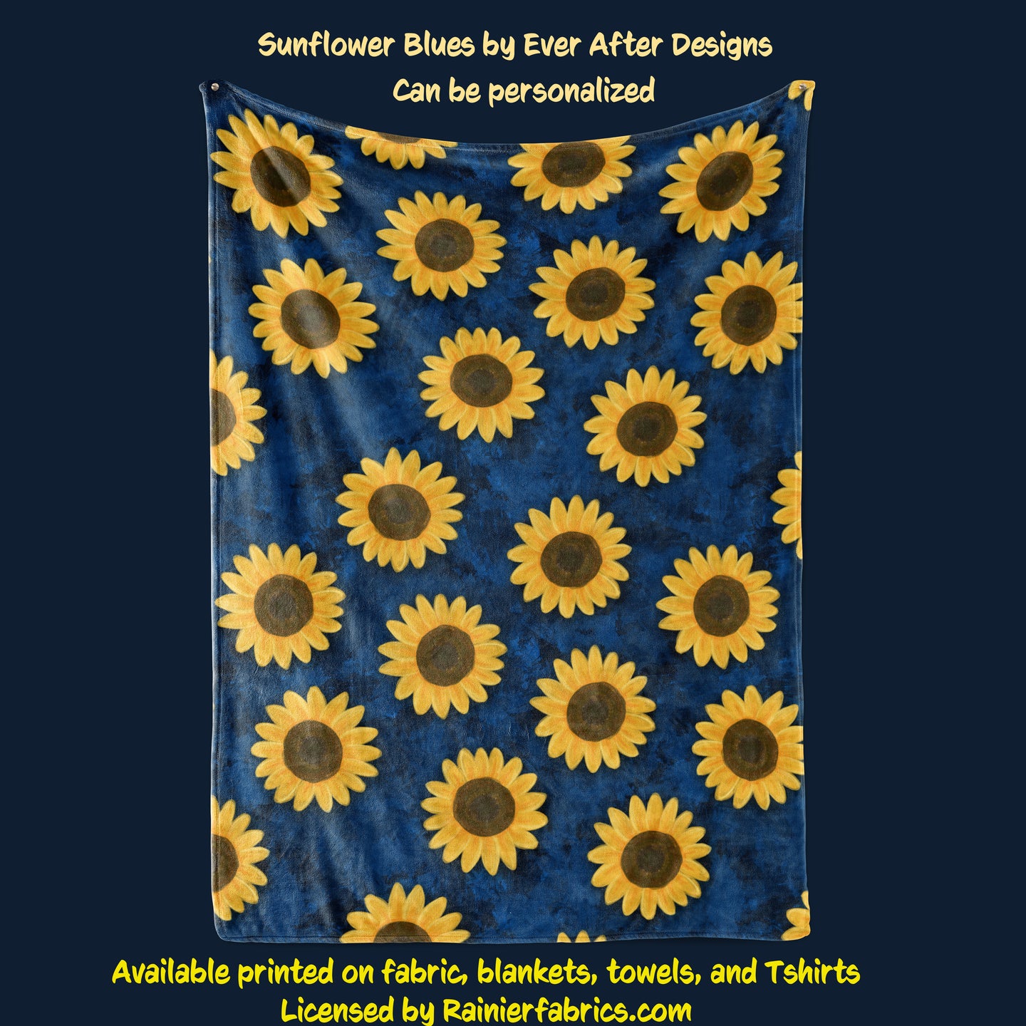 Sunflower Blues by Ever After Designs - Blanket