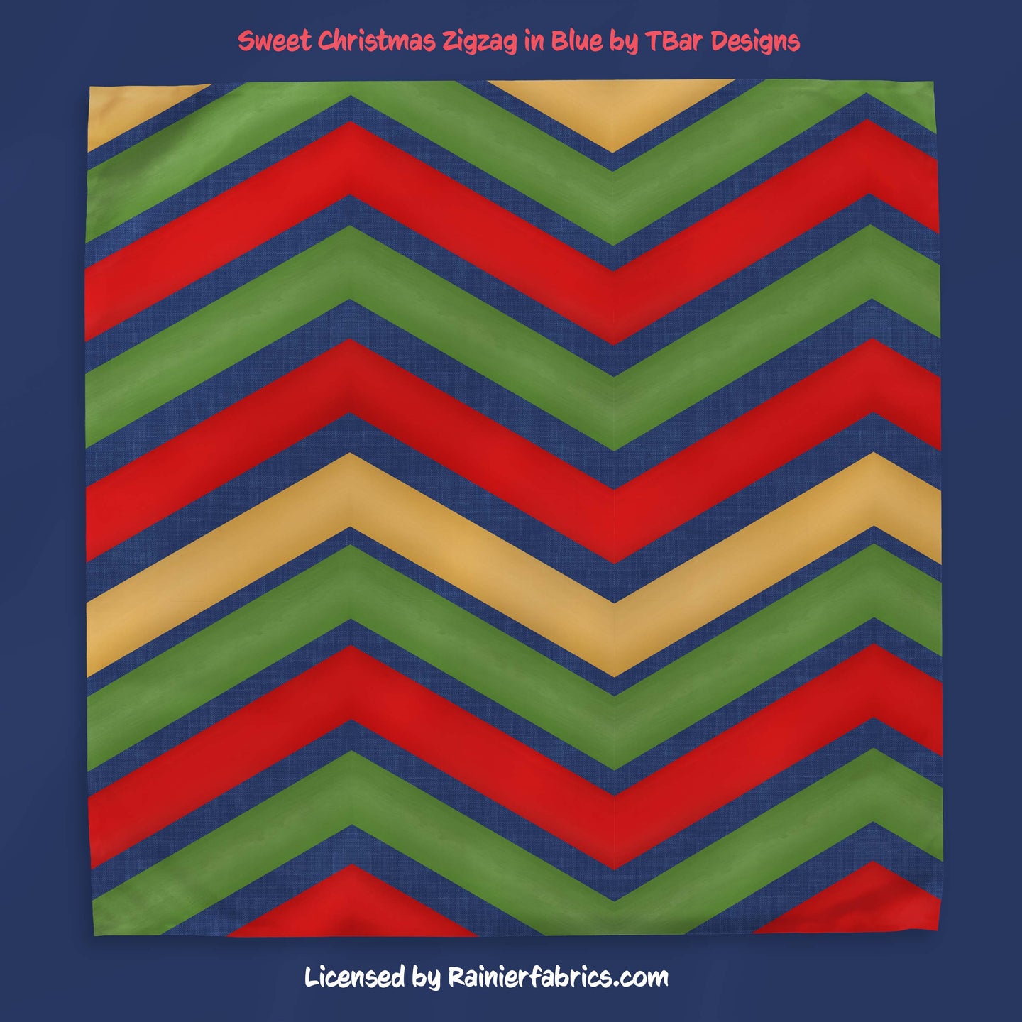 Sweet Christmas Zigzag in Blue by TBar Designs - TAT 2-5 Days (Turn around time) - Order by 1/2 yard; Description of bases below
