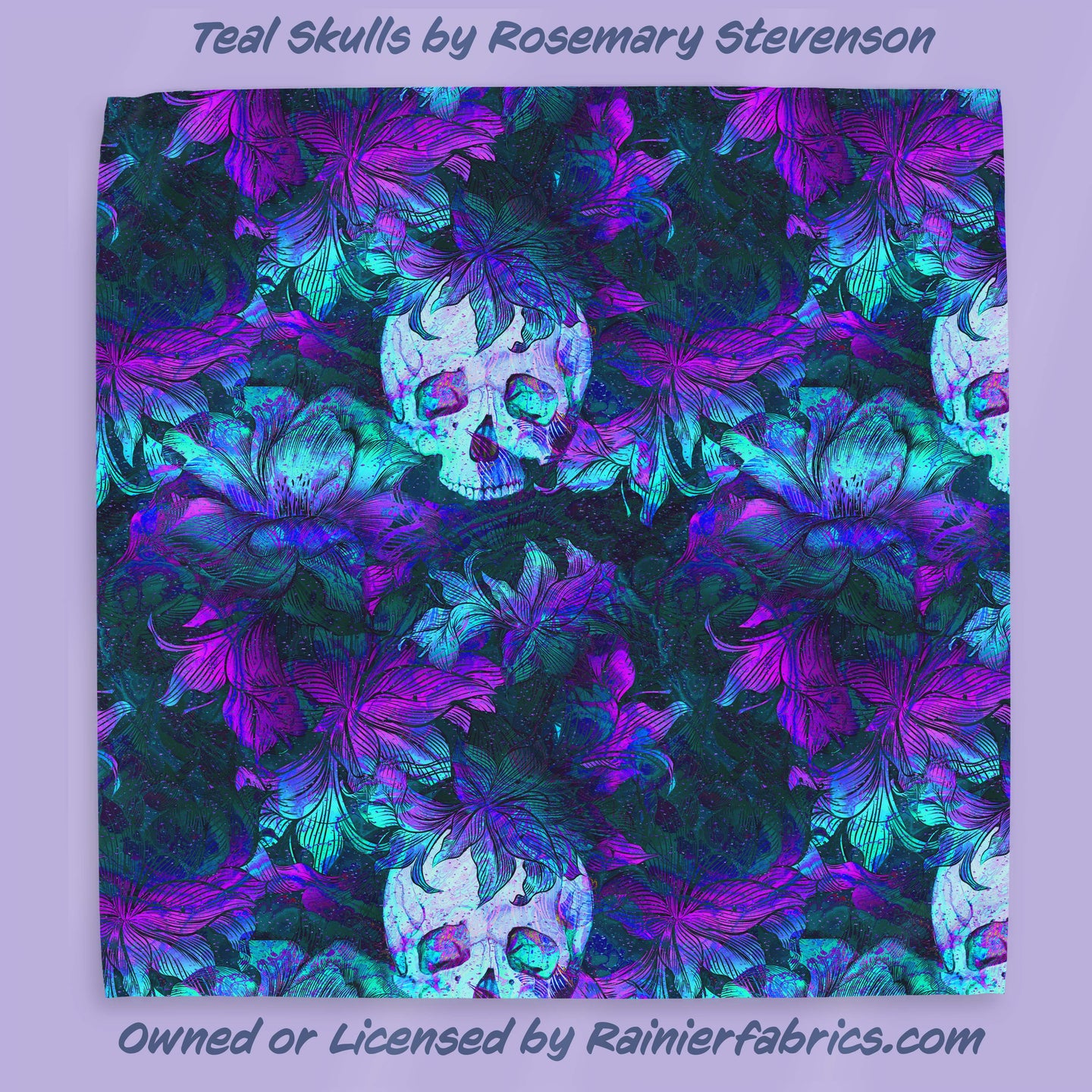 Mystery Skulls and more by Rosemary Stevenson - 2-5 day TAT - Order by 1/2 yard; Blankets and towels available too