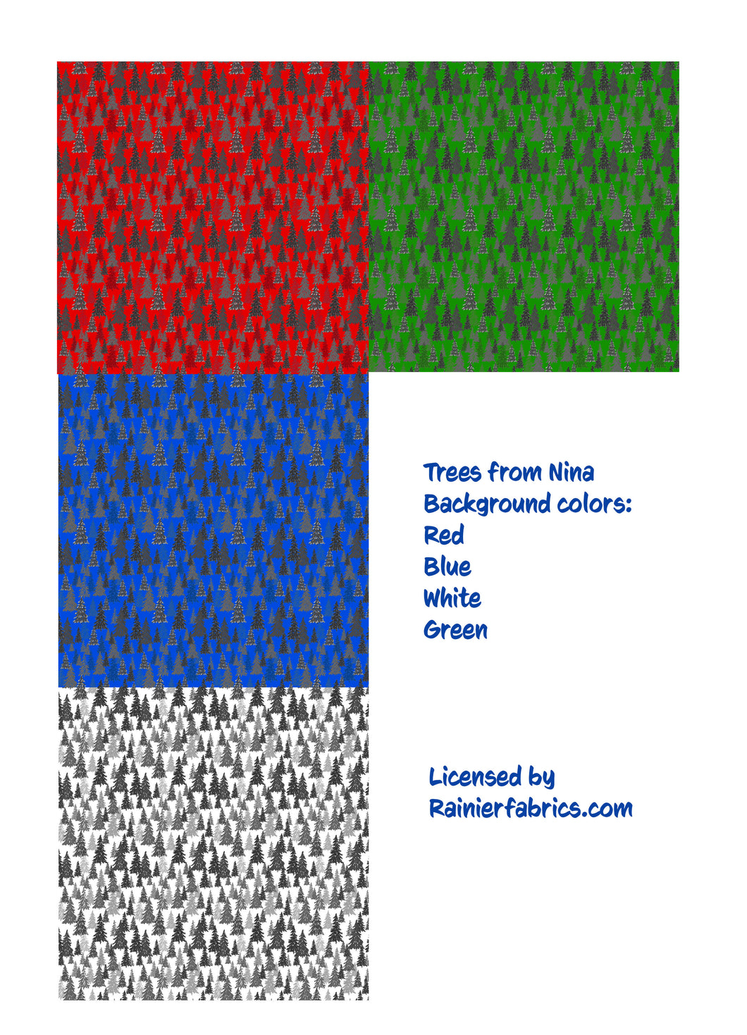 Trees - from Nina  - 2-5 day turnaround - Order by 1/2 yard; Description of bases below