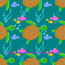 Load image into Gallery viewer, Sea Turtles by Nina - options with matching stripes and solids - Order by half yard - See below for instructions on ordering and base fabrics
