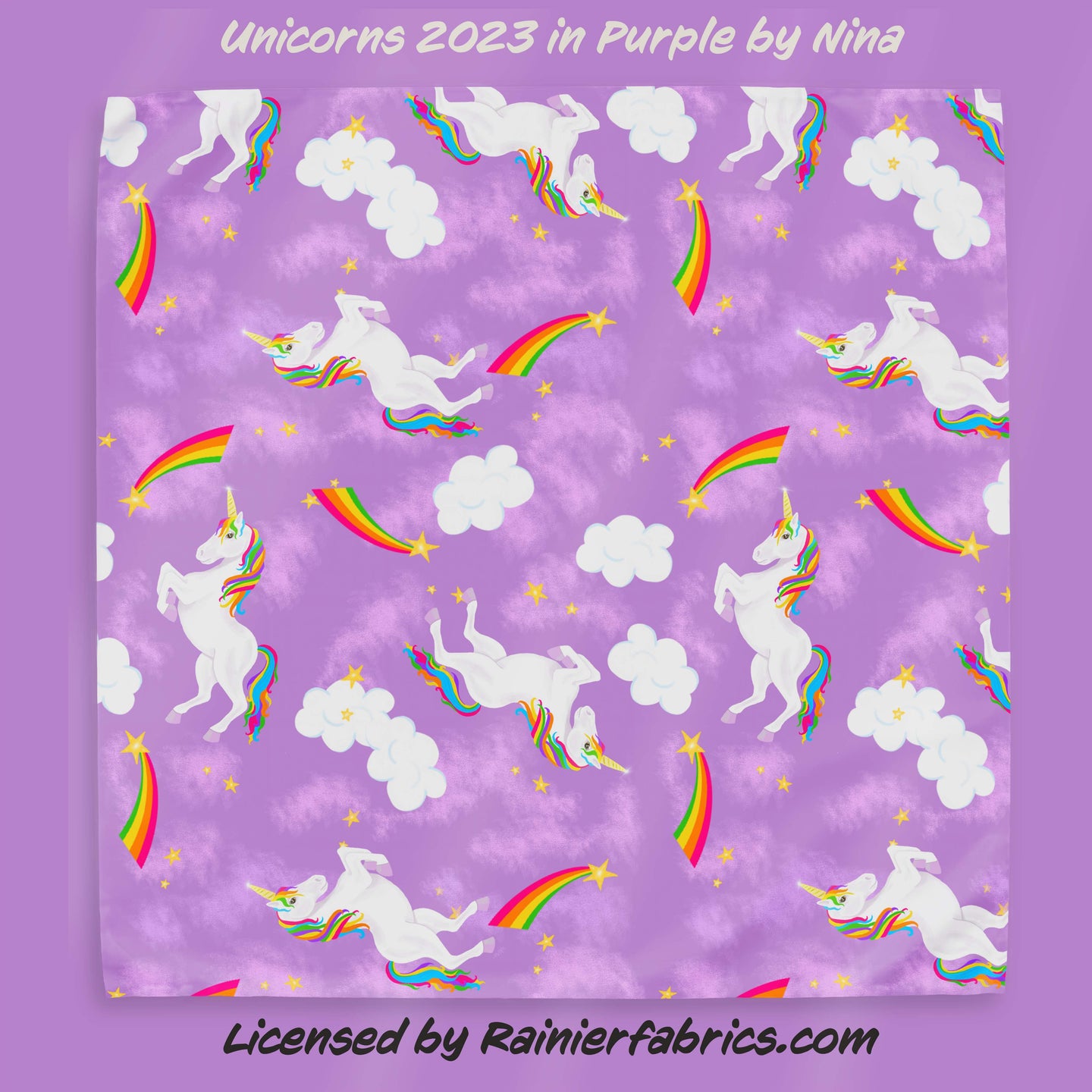 Unicorns 2023 in Purple, Pink and Blue! by Nina - 2-5 business days to ship - Order by 1/2 yard