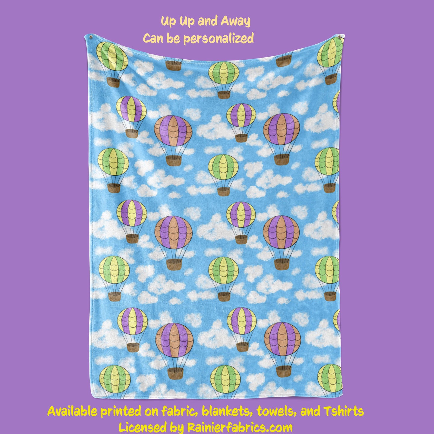 Up Up and Away Hot Air Balloons by Nina - Blanket