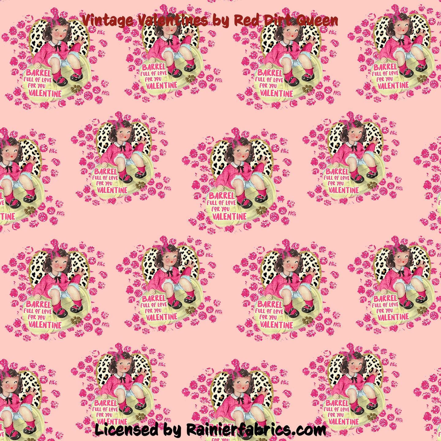 Vintage Valentines by Red Dirt Queen - 2-5 day turnaround - Order by 1/2 yard; Description of bases below