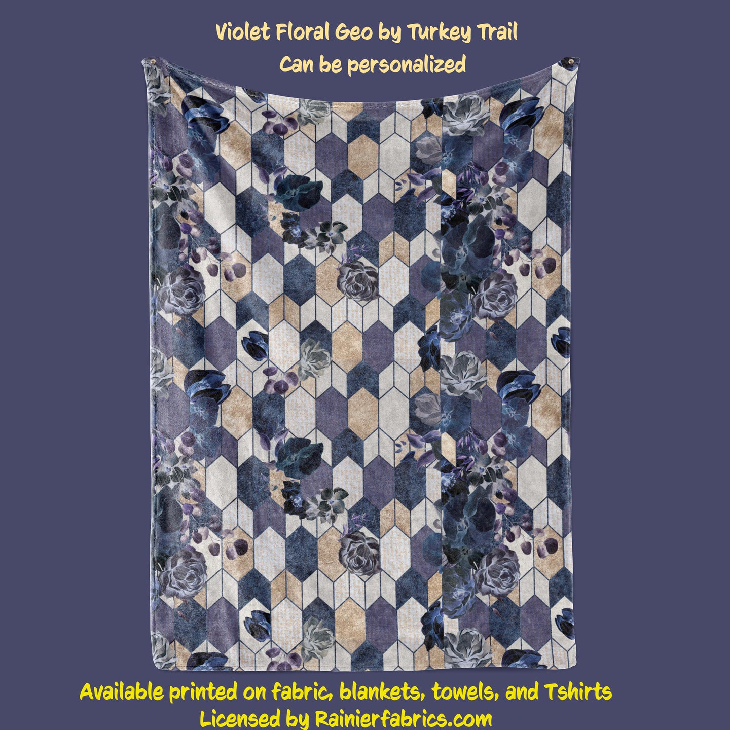 Violet Floral Geo by Turkey Trail - Blanket