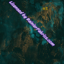 Load image into Gallery viewer, Rainier Green Grunge with Gold Collection - 2-5 day turnaround - Order by 1/2 yard; Description of bases below
